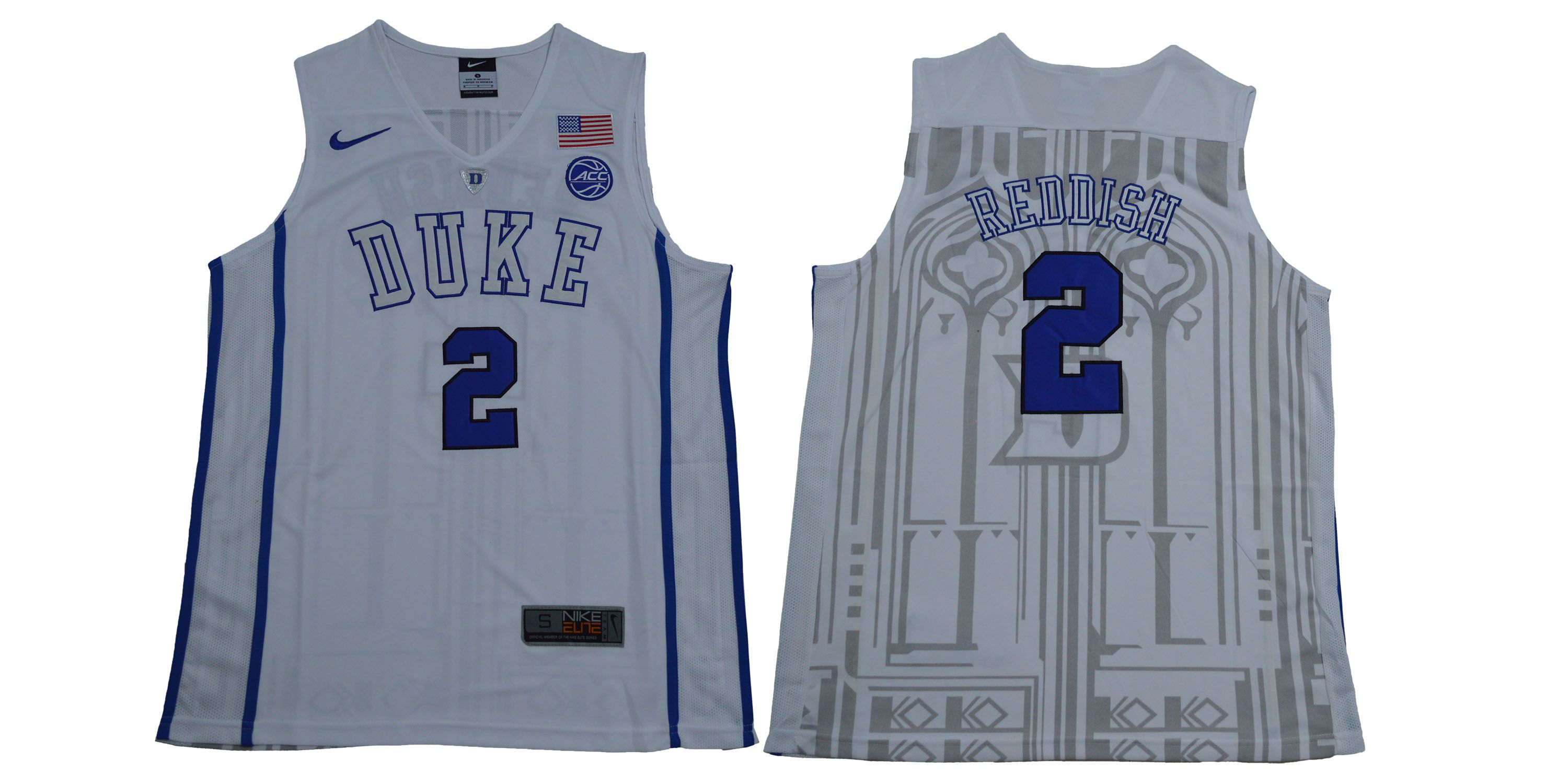 Men Duke Blue Devils #2 Reddish White NBA NCAA Jerseys->ncaa teams->NCAA Jersey